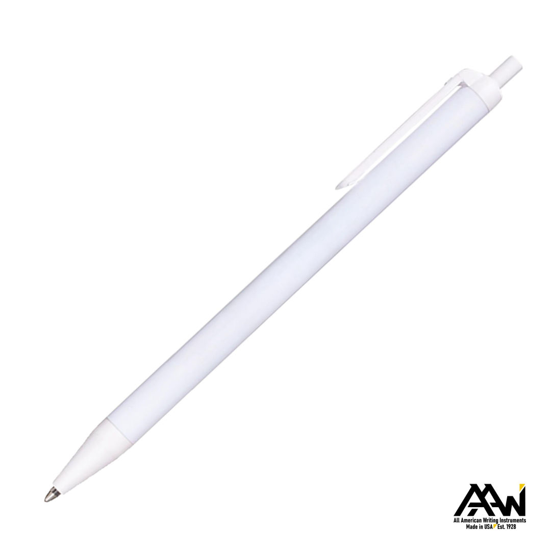 Value Slim Pen w/Glossy White Barrel - Matte Colored Accent 21