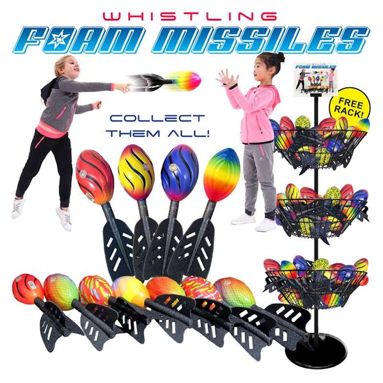 Whistling Foam Missile Footballs - 8.5" 2
