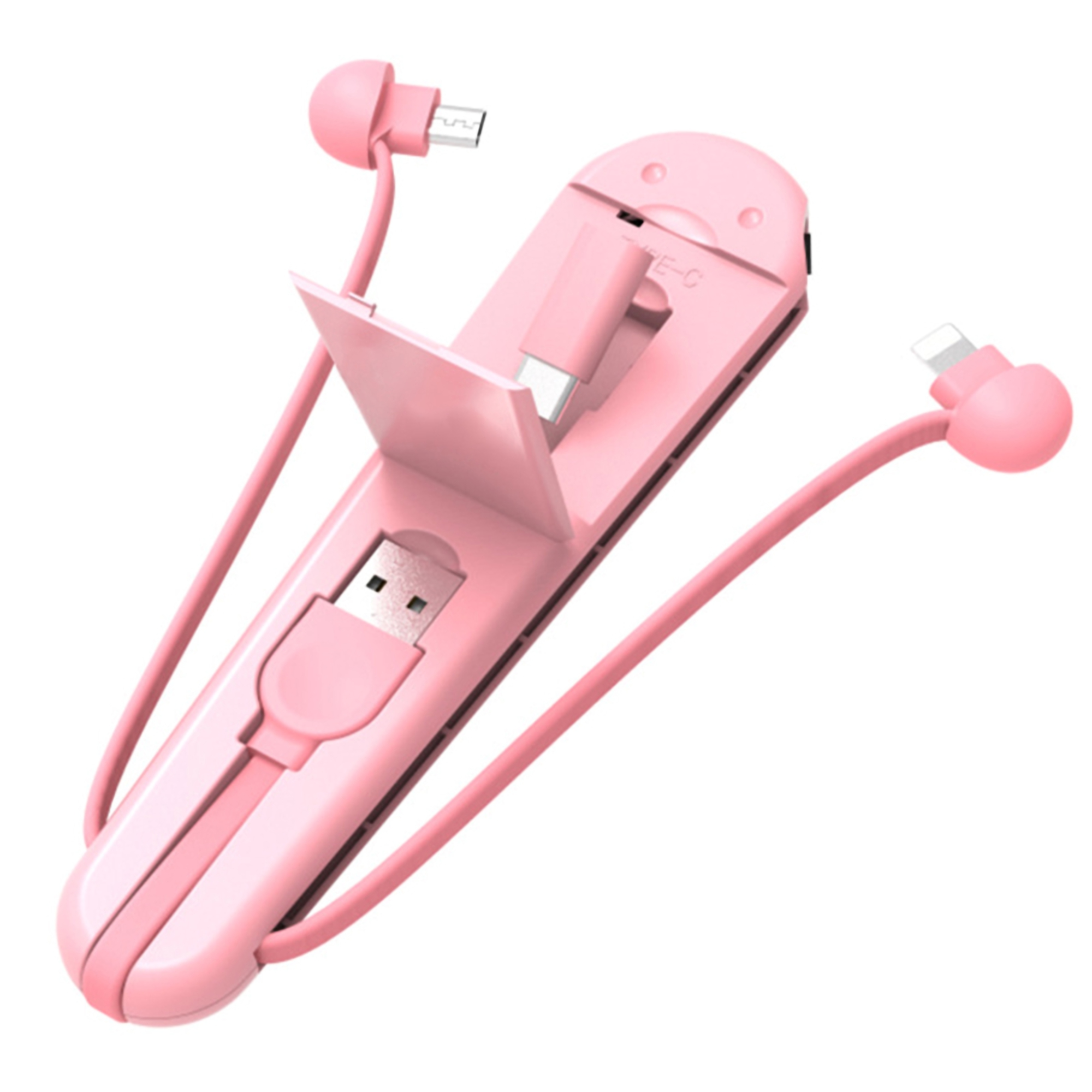 Universal Plastic Phone Holder with 3-in-1 Charging Cable 2