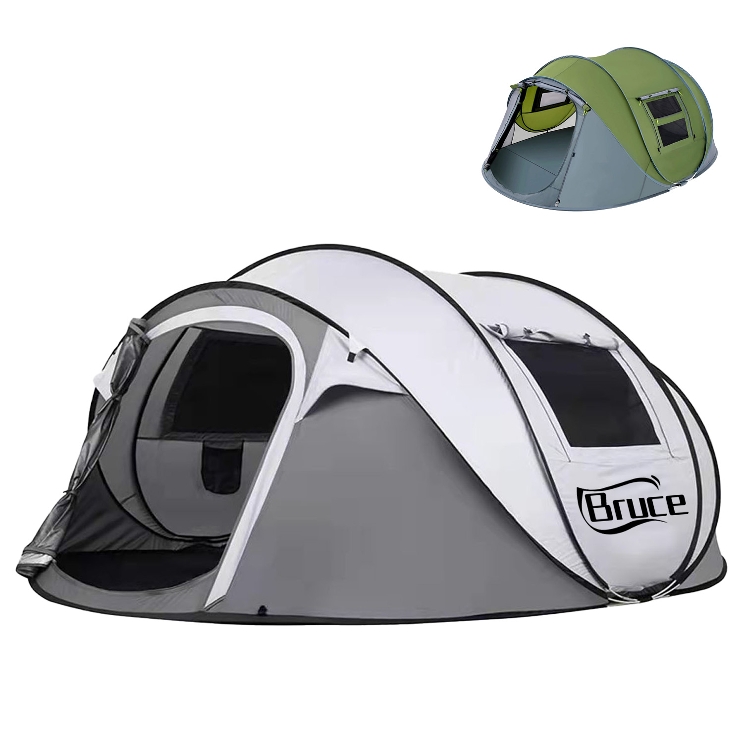 Portable Cabana Beach Tent W/Double Doors Fits 4 People 2