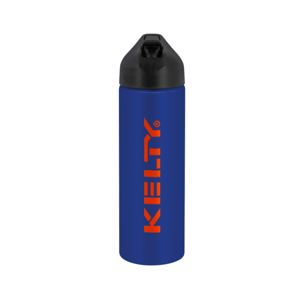 EasyFlow Recycled Aluminum Bottle w Straw Lid, custom water bottle with logo imprint 55