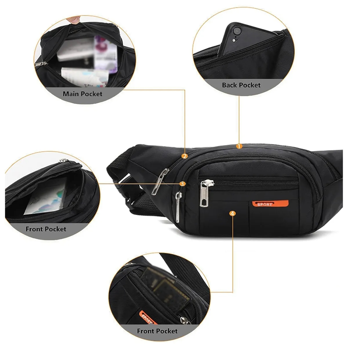 Men Women Waist Hip Belt Bag 2