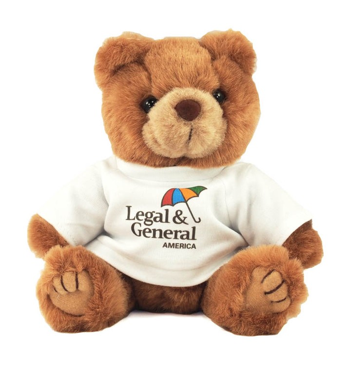 8" Brown Kirby Bear with t-shirt and full color imprint 1