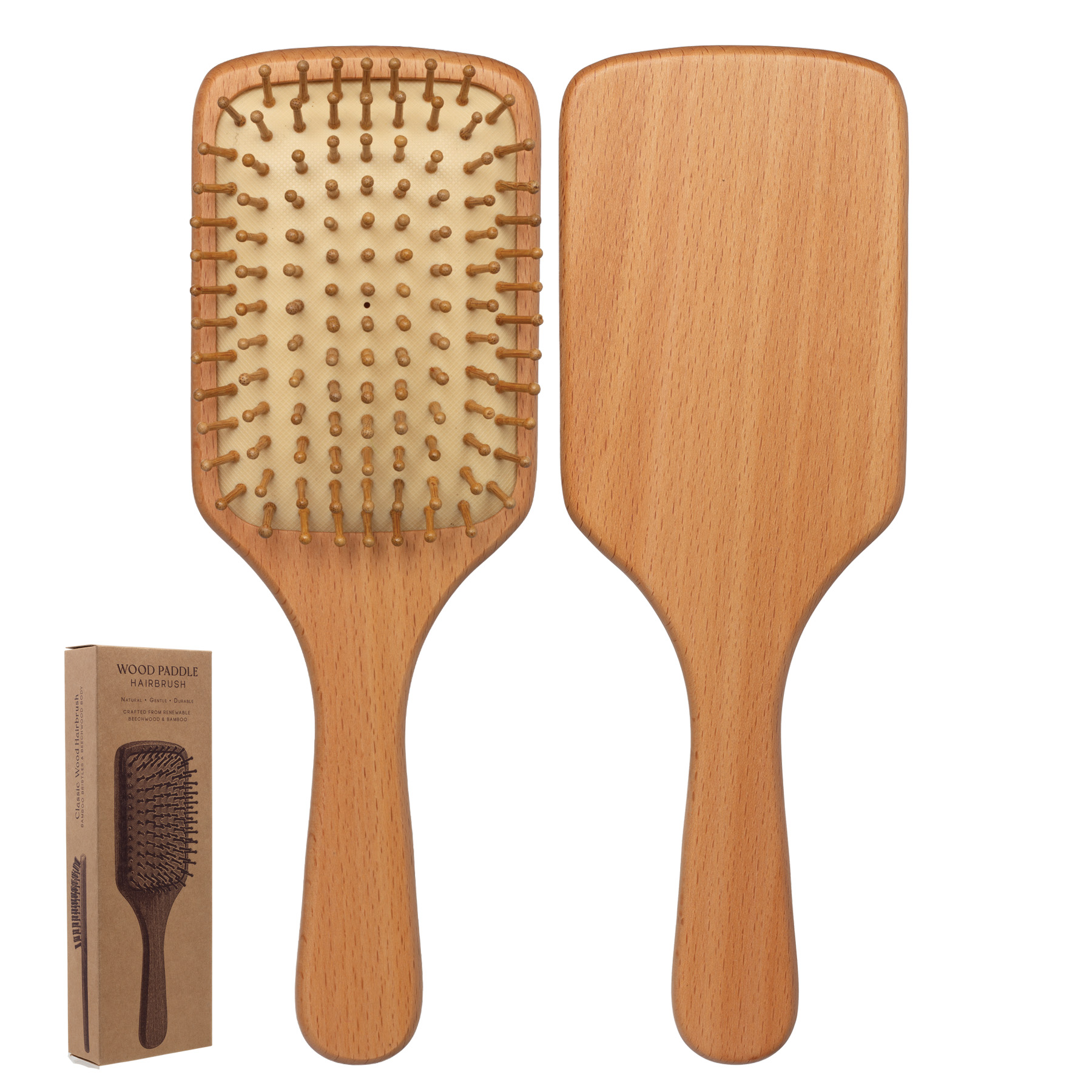 Wood Paddle Hairbrush 2