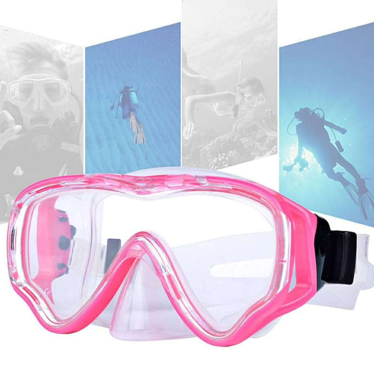 Large Frame Diving Goggles For Kids W/ Anti-Fog Lens 3