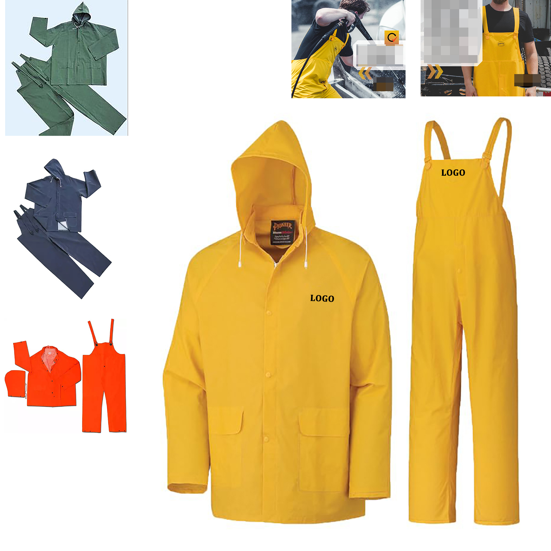 Rainwear For Men and Women,Safety Jackets and Bib Pants with Hoods 7