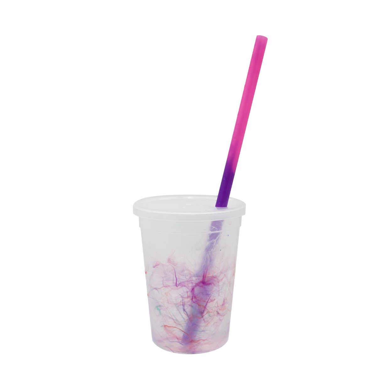 Mood 12 oz. Rainbow Confetti Cup/Straw/Lid Set 6