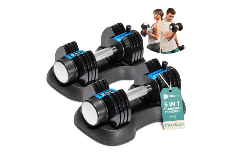 Lifepro PowerFlow Plus Adjustable Dumbbells 1