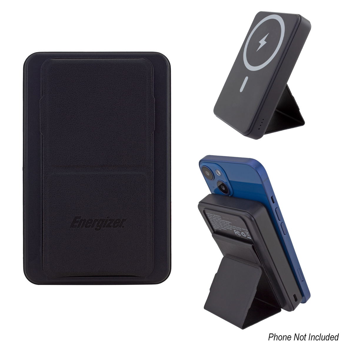 10,000 mAh Energizer® Mag-N-Kick™ Wireless Charger Power Bank And Phone Stand 1