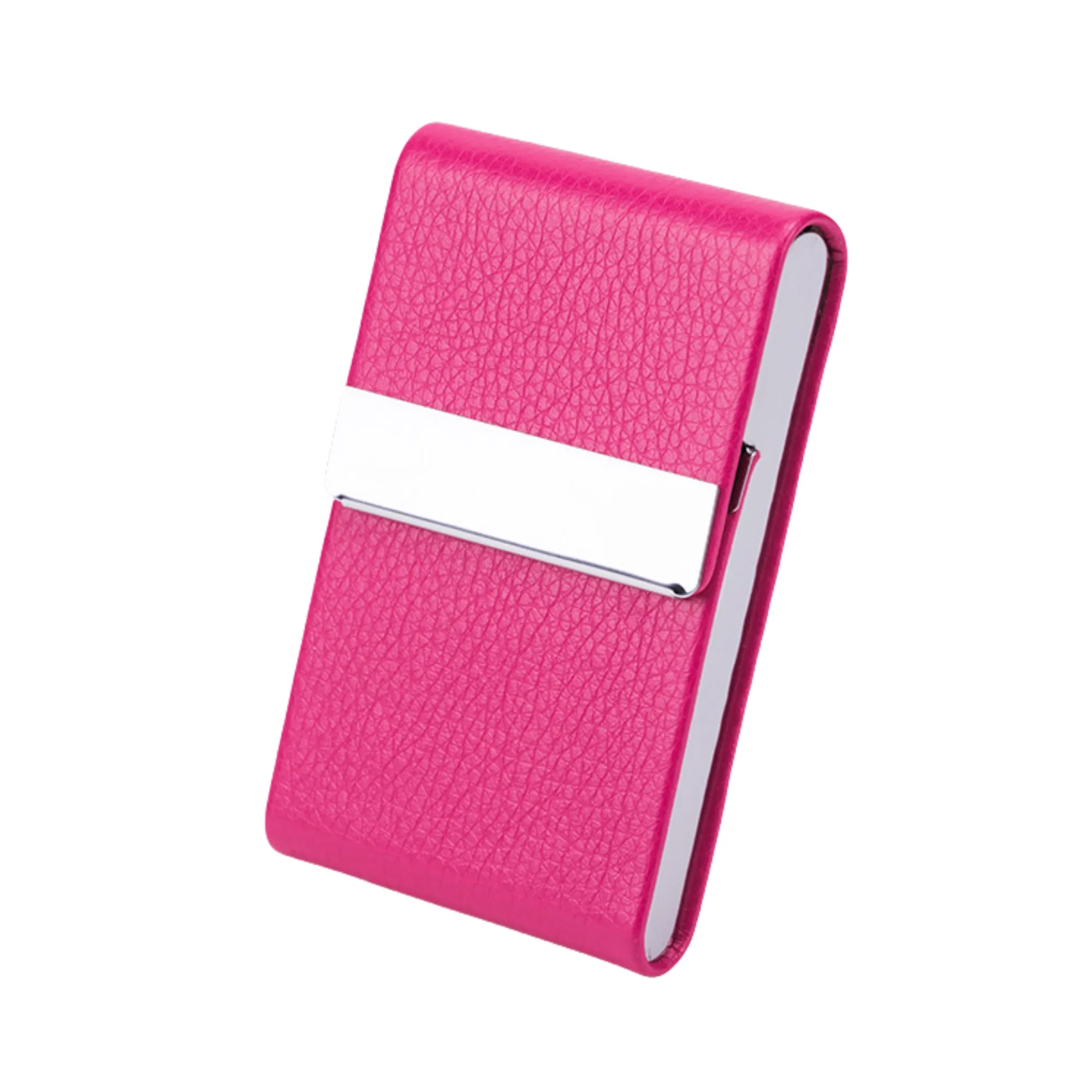 Stainless Steel PU Leather Card Case With Magnetic Closure 18