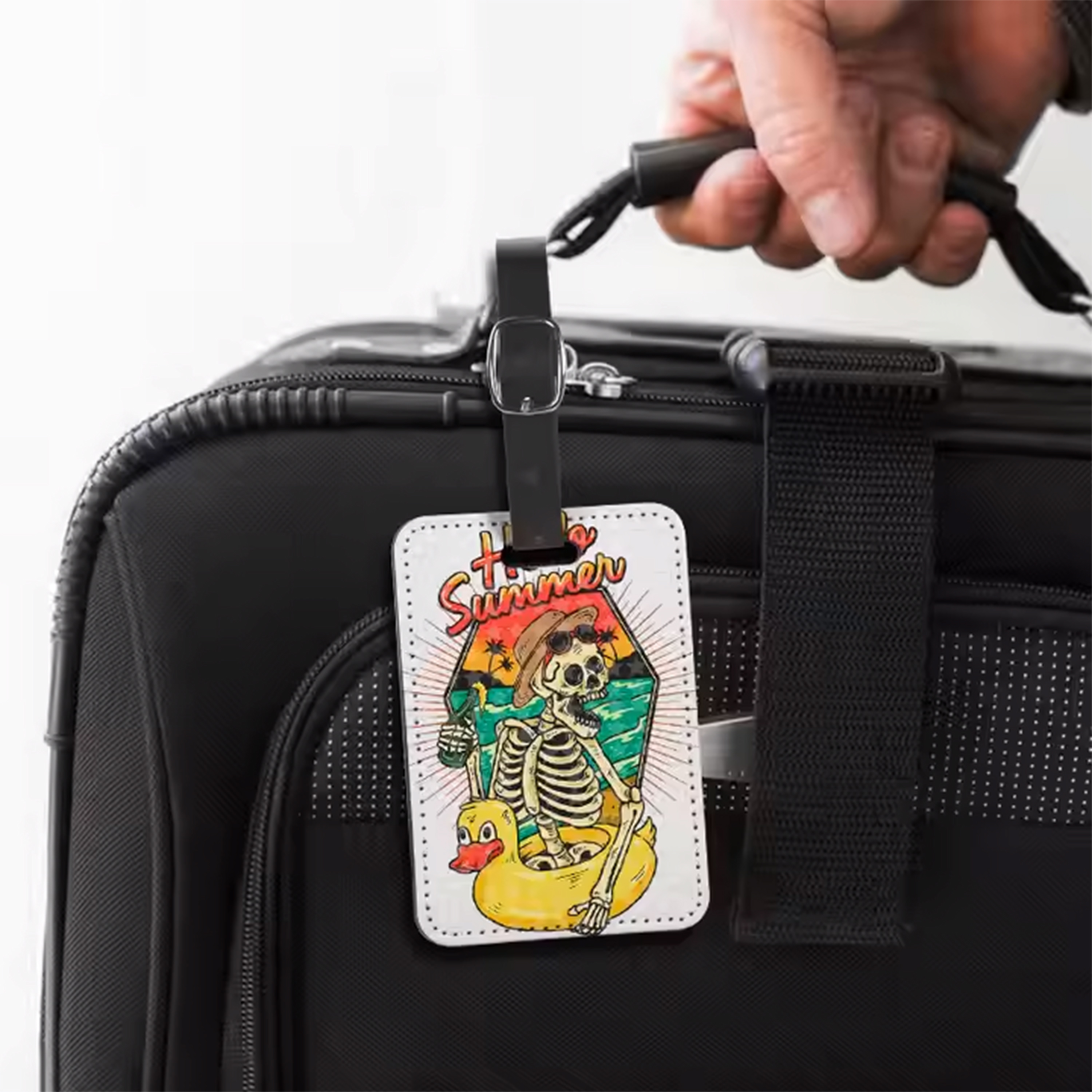 SmartTap Leather NFC & AirTag Luggage Tag 8