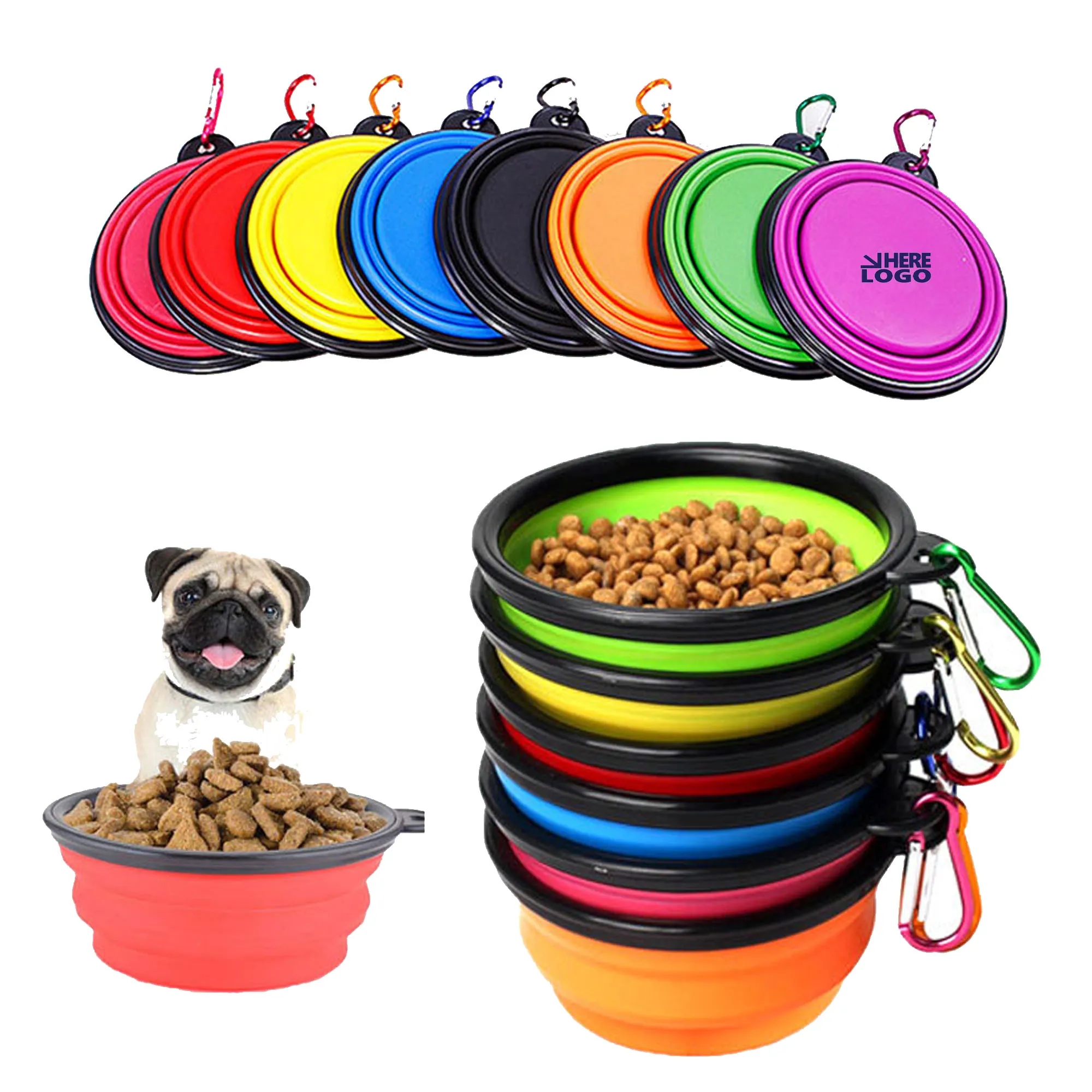 Collapsible Dog Bowl with Carabiner 2