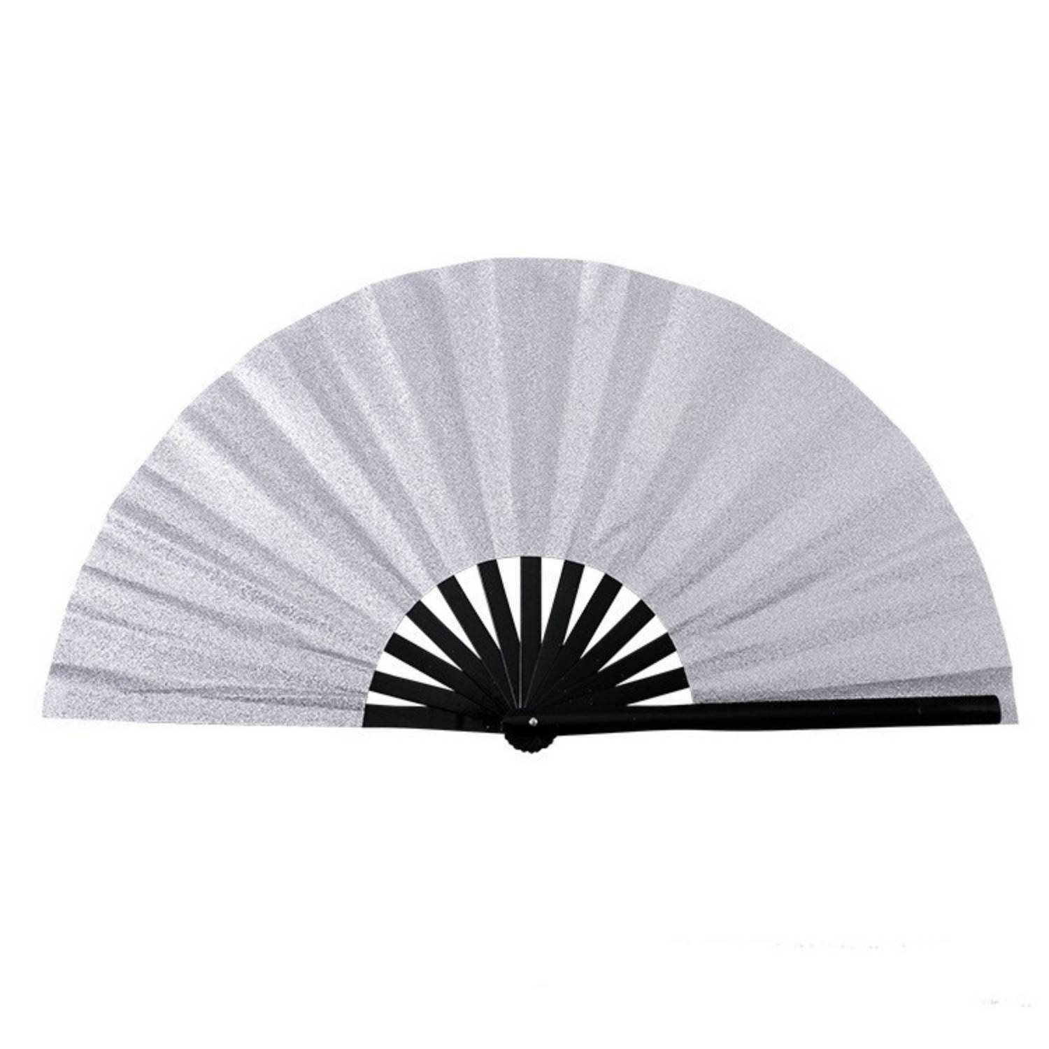 13 Inch Glitter Bamboo Handheld Folding Fan 6