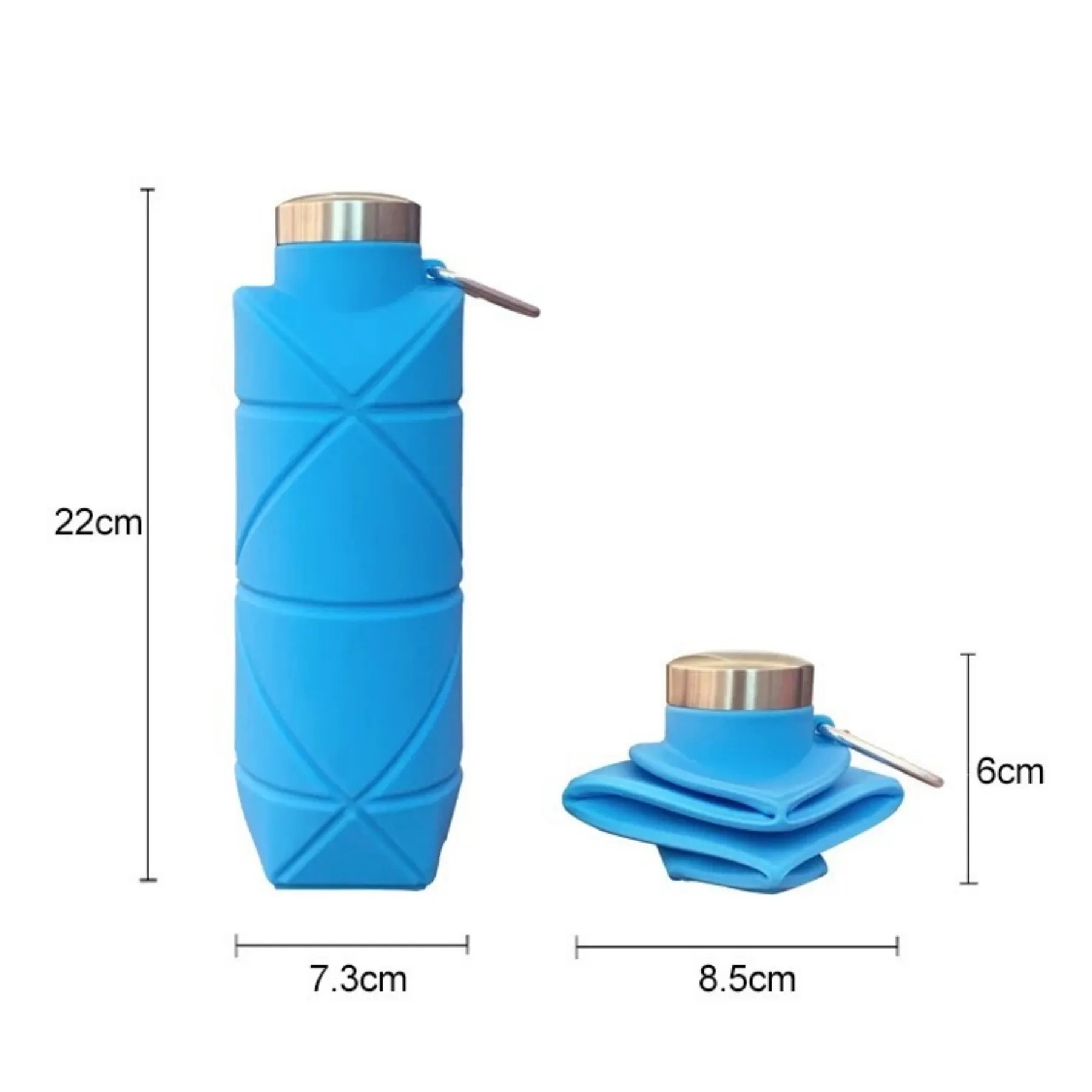 22oz Silicone Diamond Collapsible Water Bottle 2
