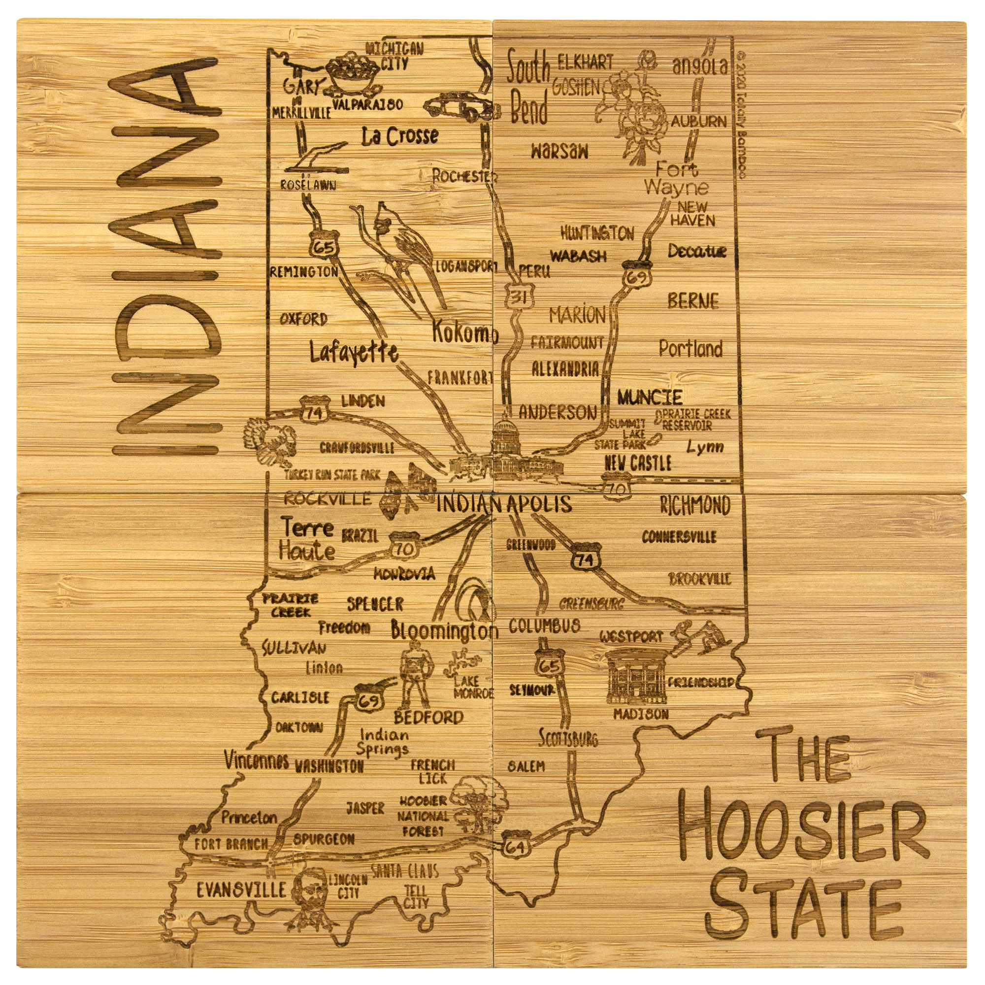 Indiana Puzzle Coaster Set 14