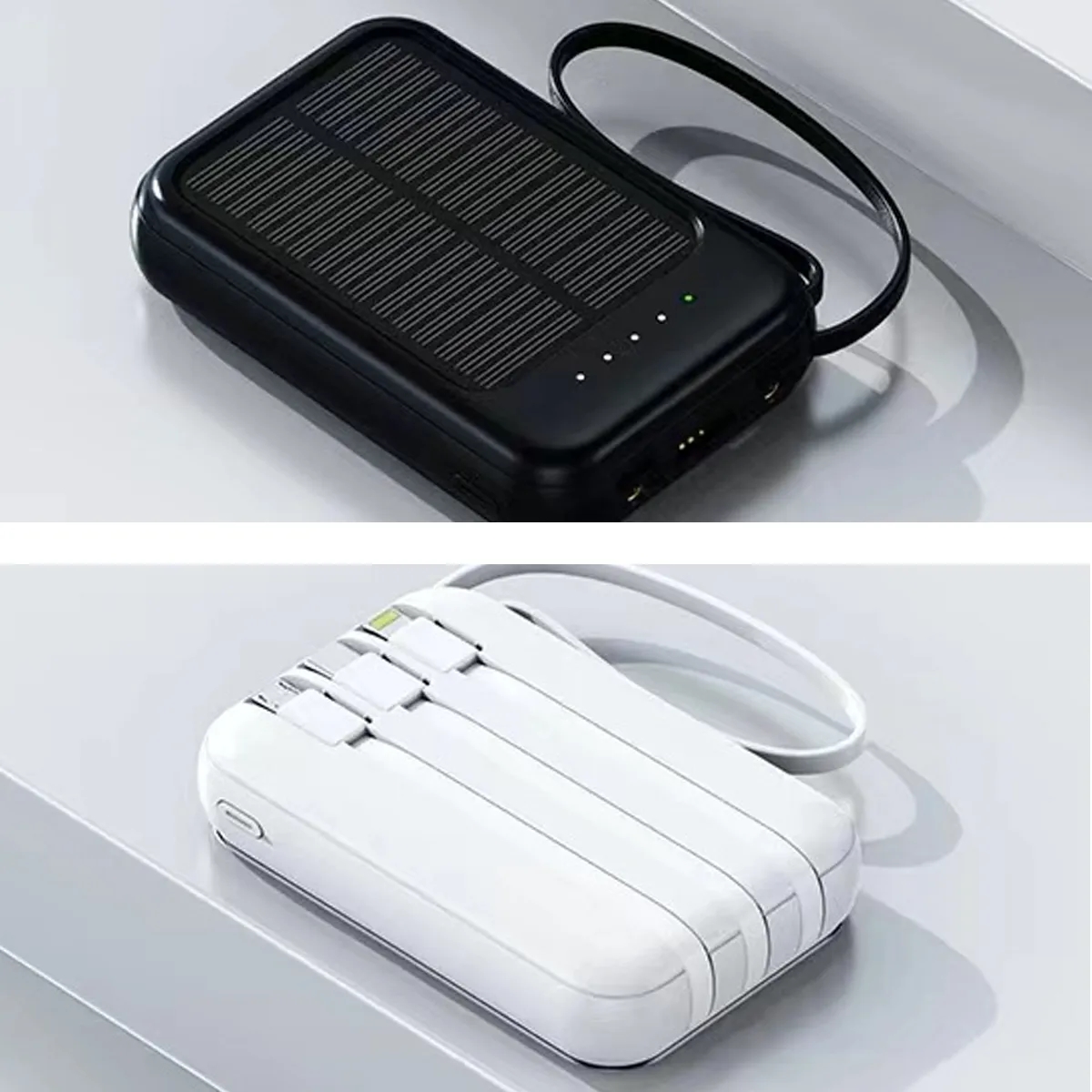 3 In 1 Solar Power Bank W/ Built In Cables And LED Indicator 4