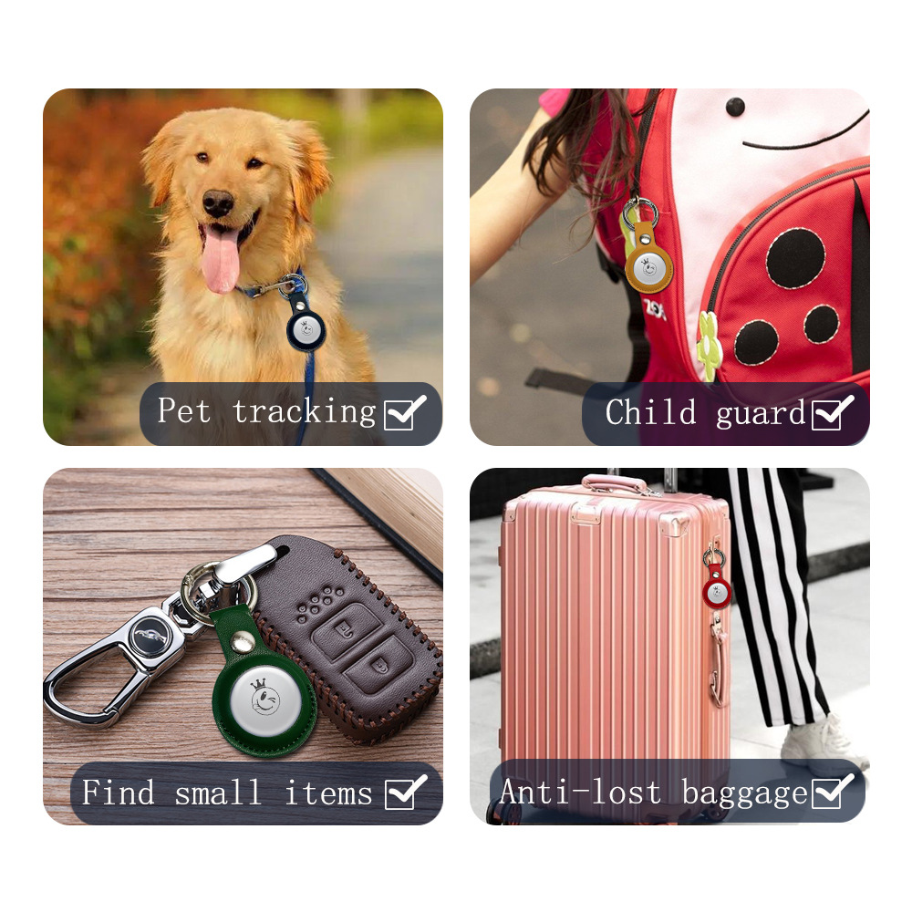 Leather Airtag Holder Keychain 2