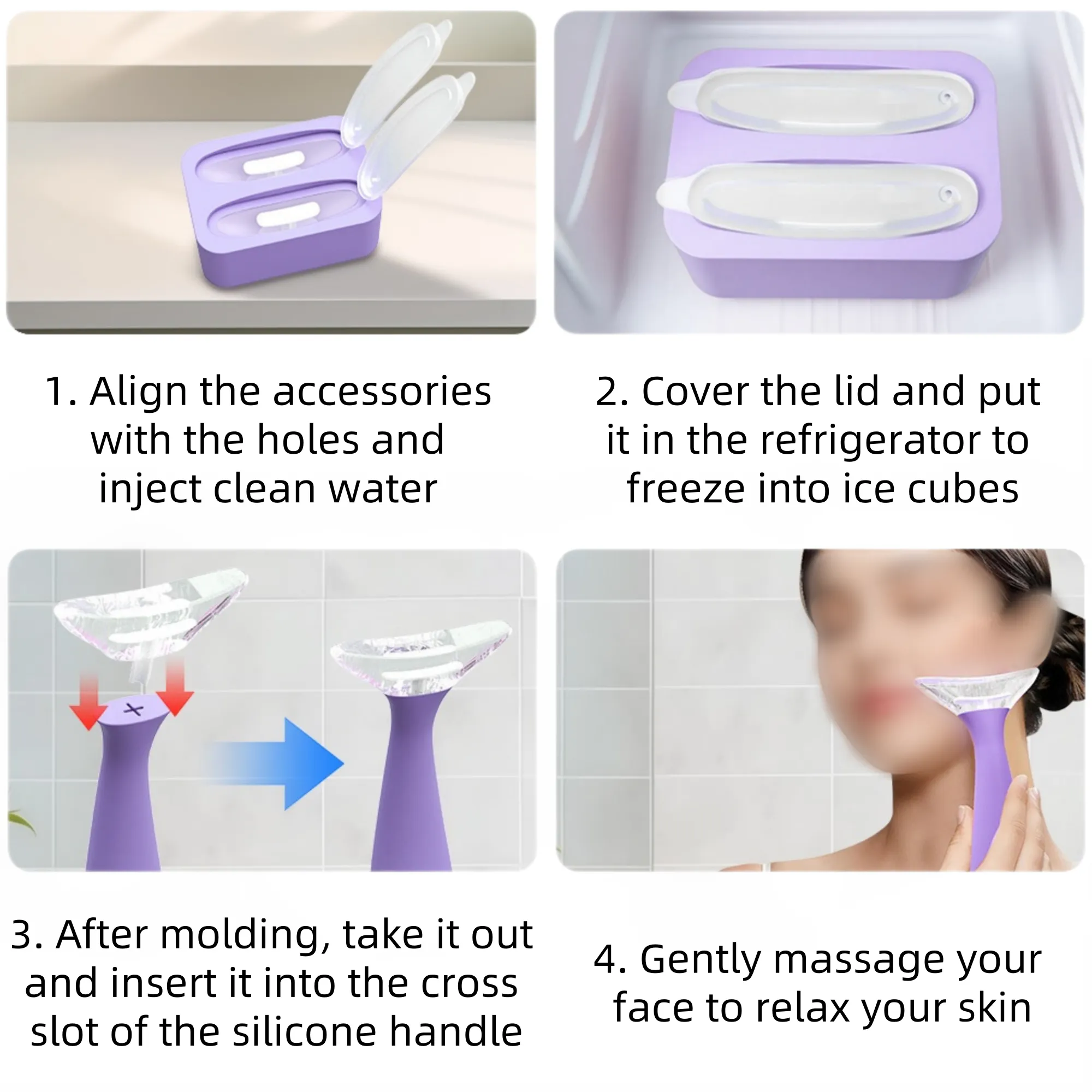 Silicone Facial Massager Ice Cube Mold 4