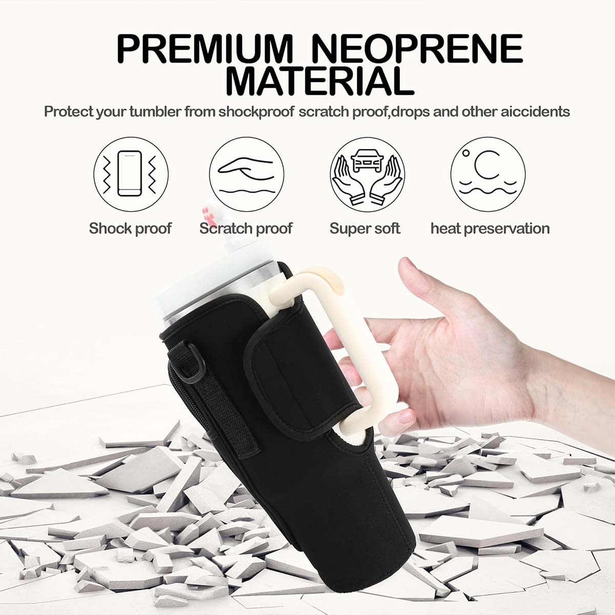 Touch Screen Water Bottle Carrier Bag for 40oz Tumbler 5