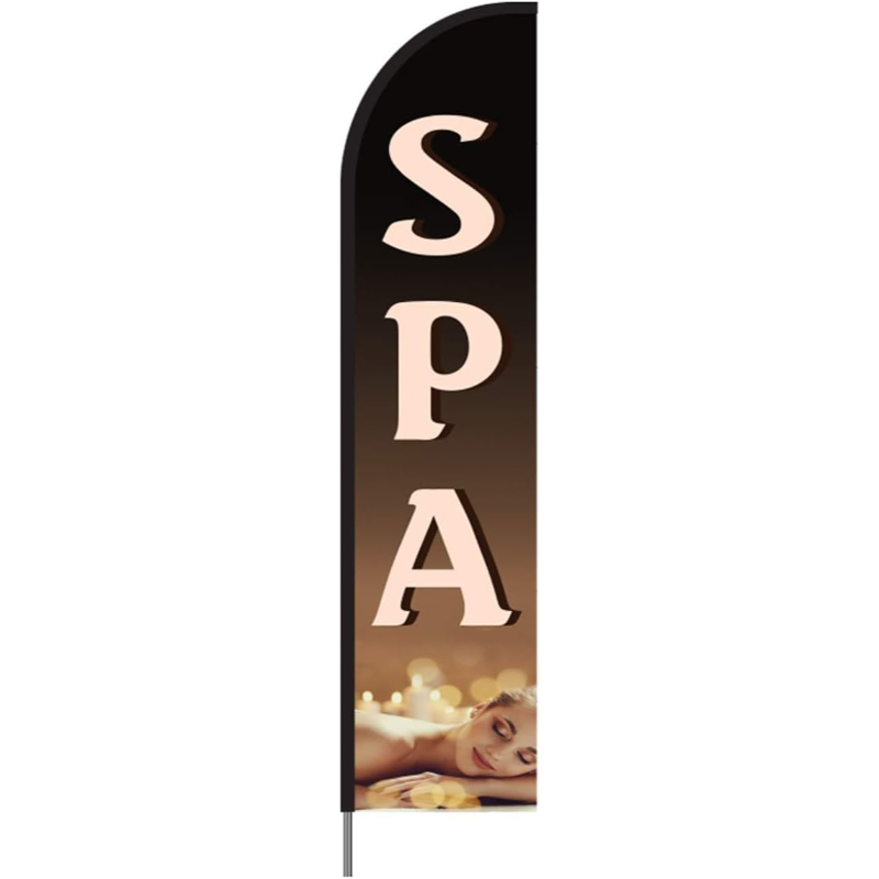 Beauty Spa Advertising Sign Feather Flag Swooper Banner Pole Kit Outdoor Store Sign Display, 15ft 1