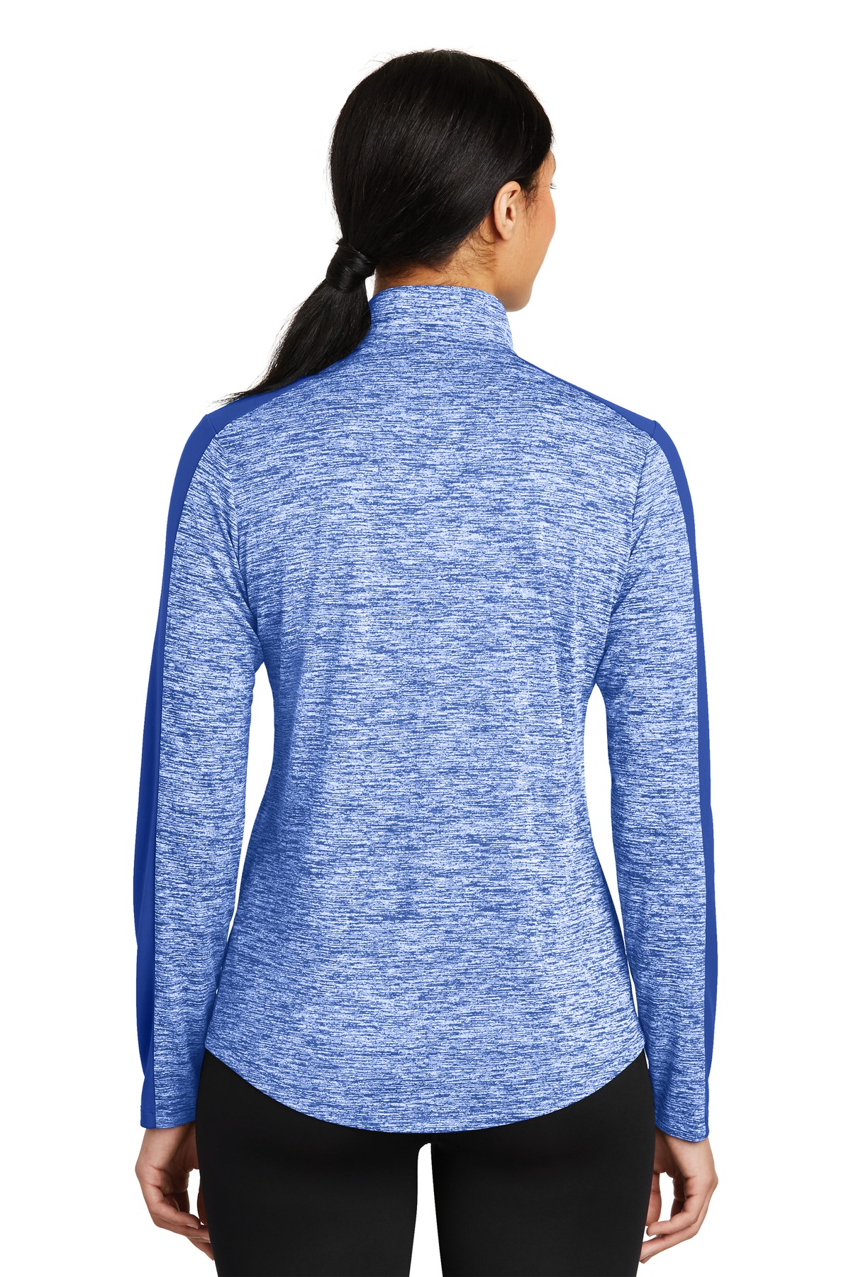 Sport-Tek Women's PosiCharge Electric Heather Colorblock 1/4-Zip Pullover. LST397 33