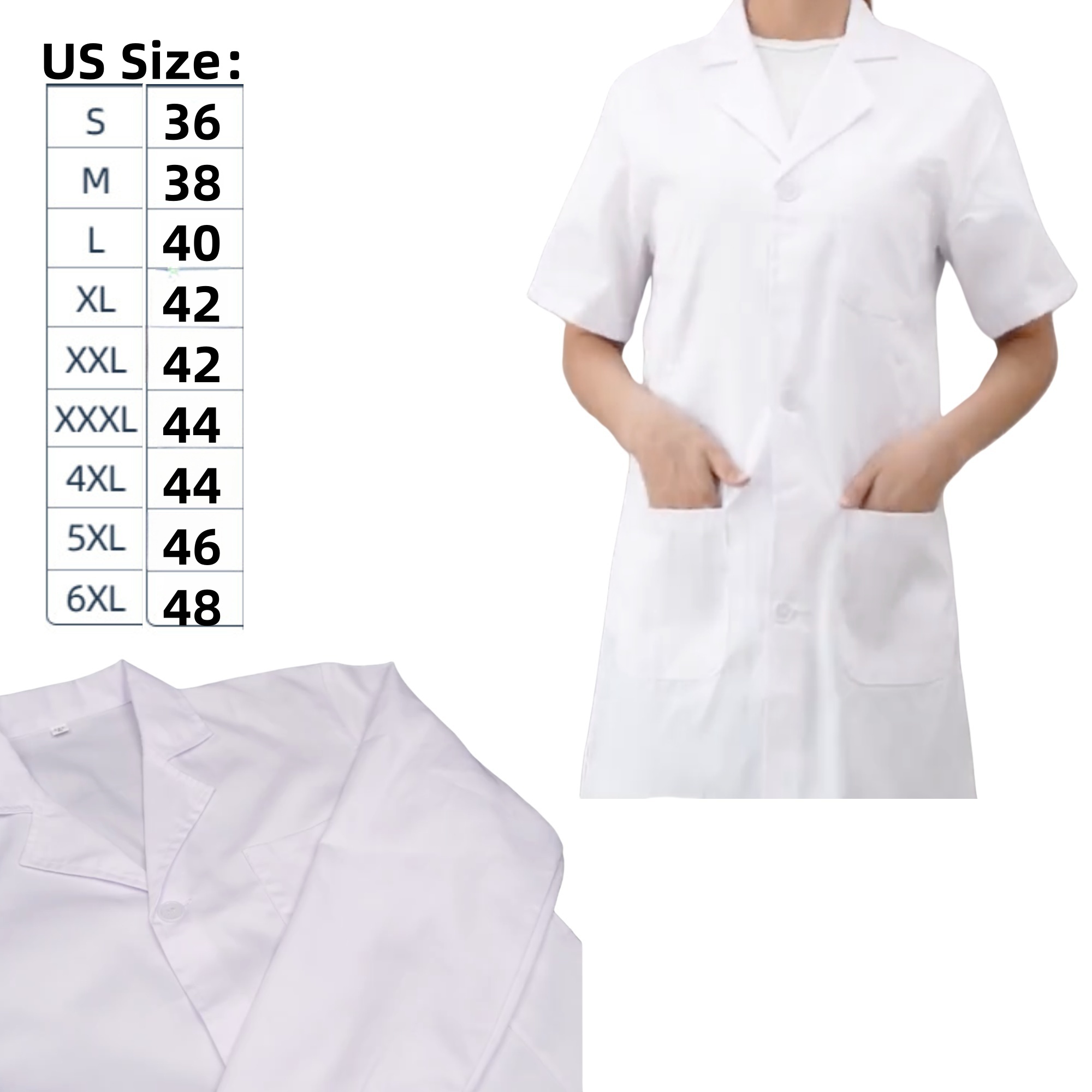 Unisex Medical Lab Coat White 3