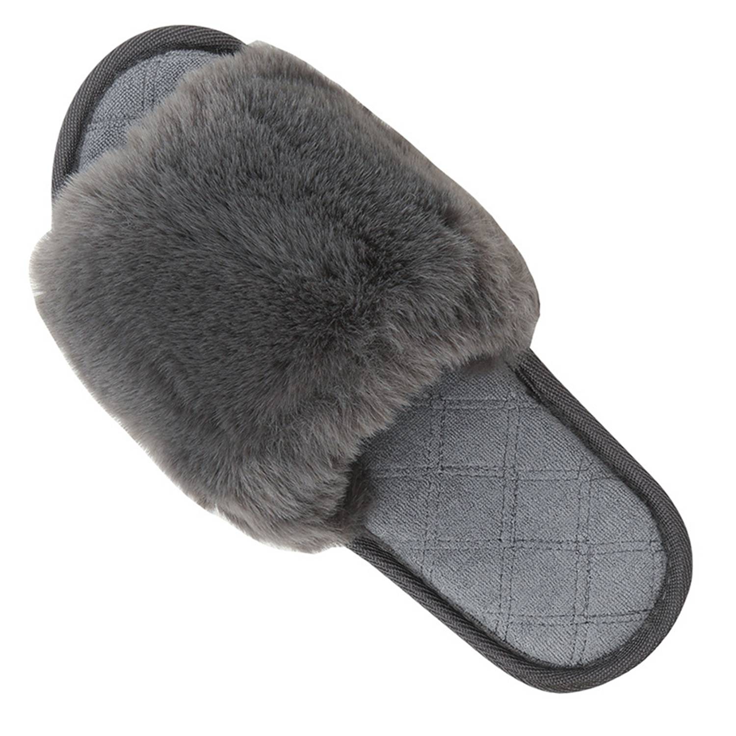 Women's Large Size Indoor Rabbit Fur Cotton Slippers 2