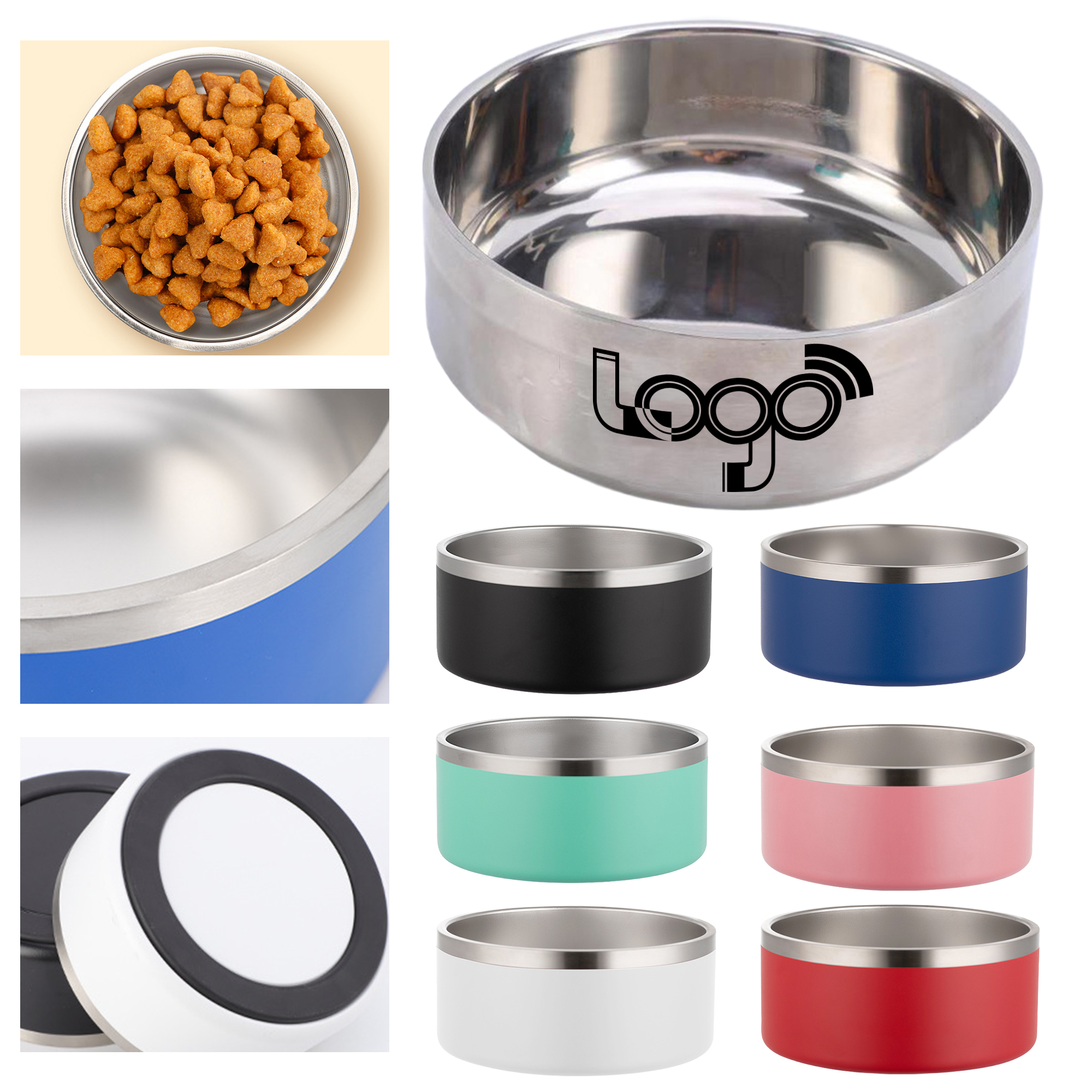 MOQ 50 Stainless Steel Non-Slip Pet Feeding Bowl 2