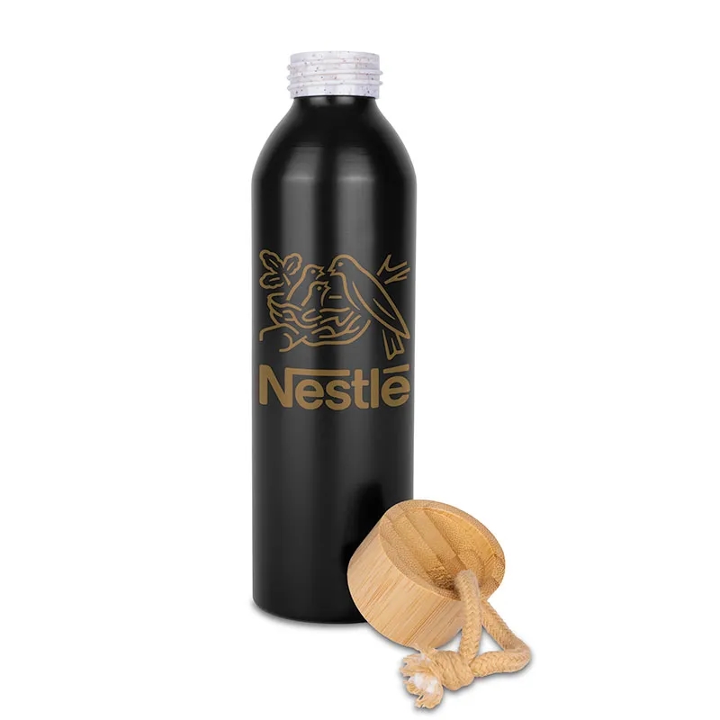 Meriden Sustainable Aluminum Bottle with Bamboo Lid &Cotton 7
