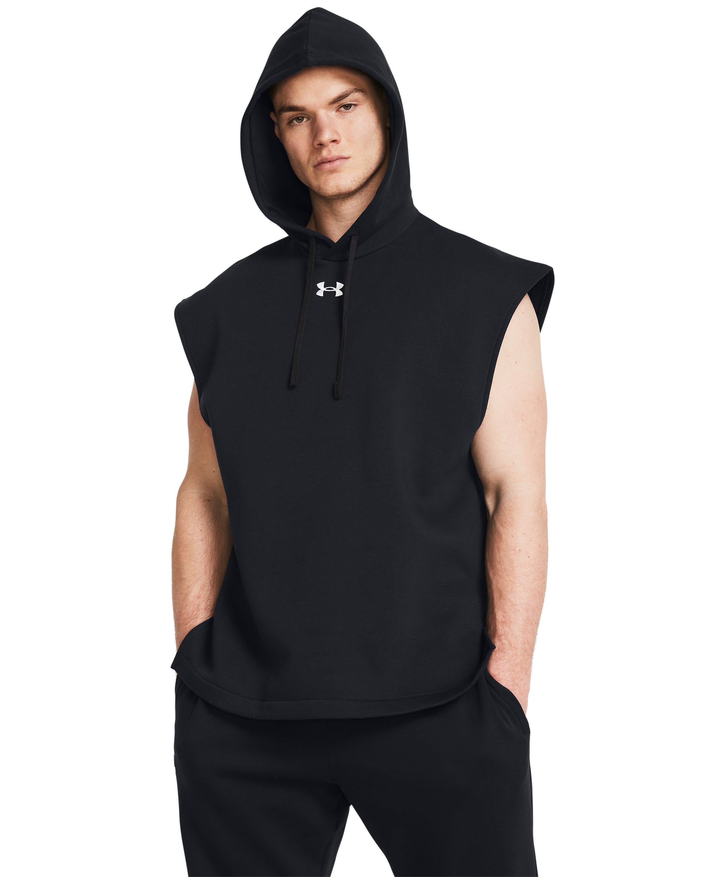 Men's UA Rival Fleece Sleeveless Hoodie, custom hoodie or sweatshirt with logo imprint 4