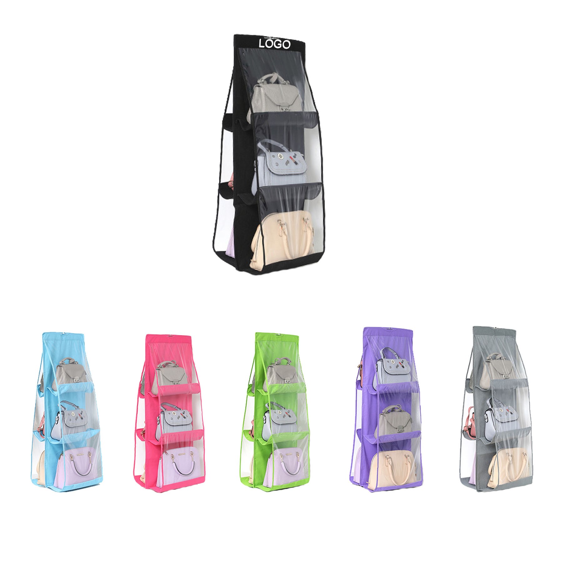 Nonwoven 6Pockets Hanging Closet Storage Bag