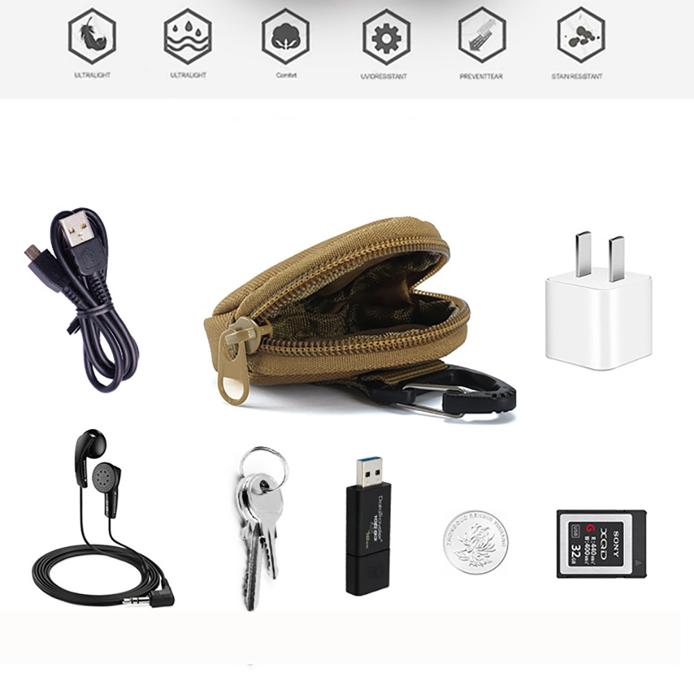 Nylon Tactical Bag Earphone Bag Keychain 6
