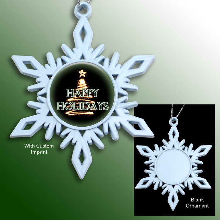 White Snowflake Holiday Ornament 1