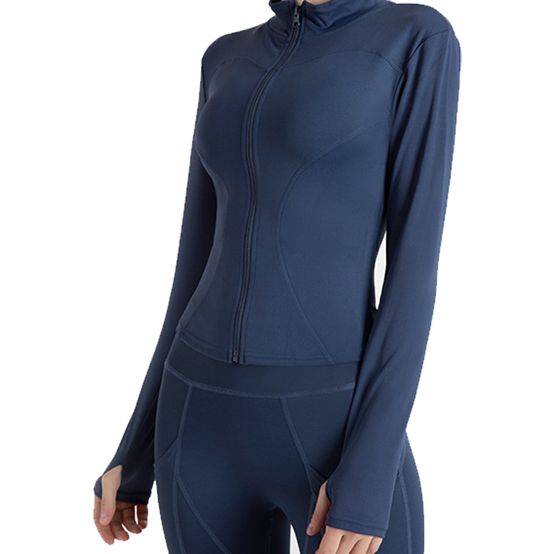 Women Lightweight Full Zip Slim Fit Yoga Sportwear 7