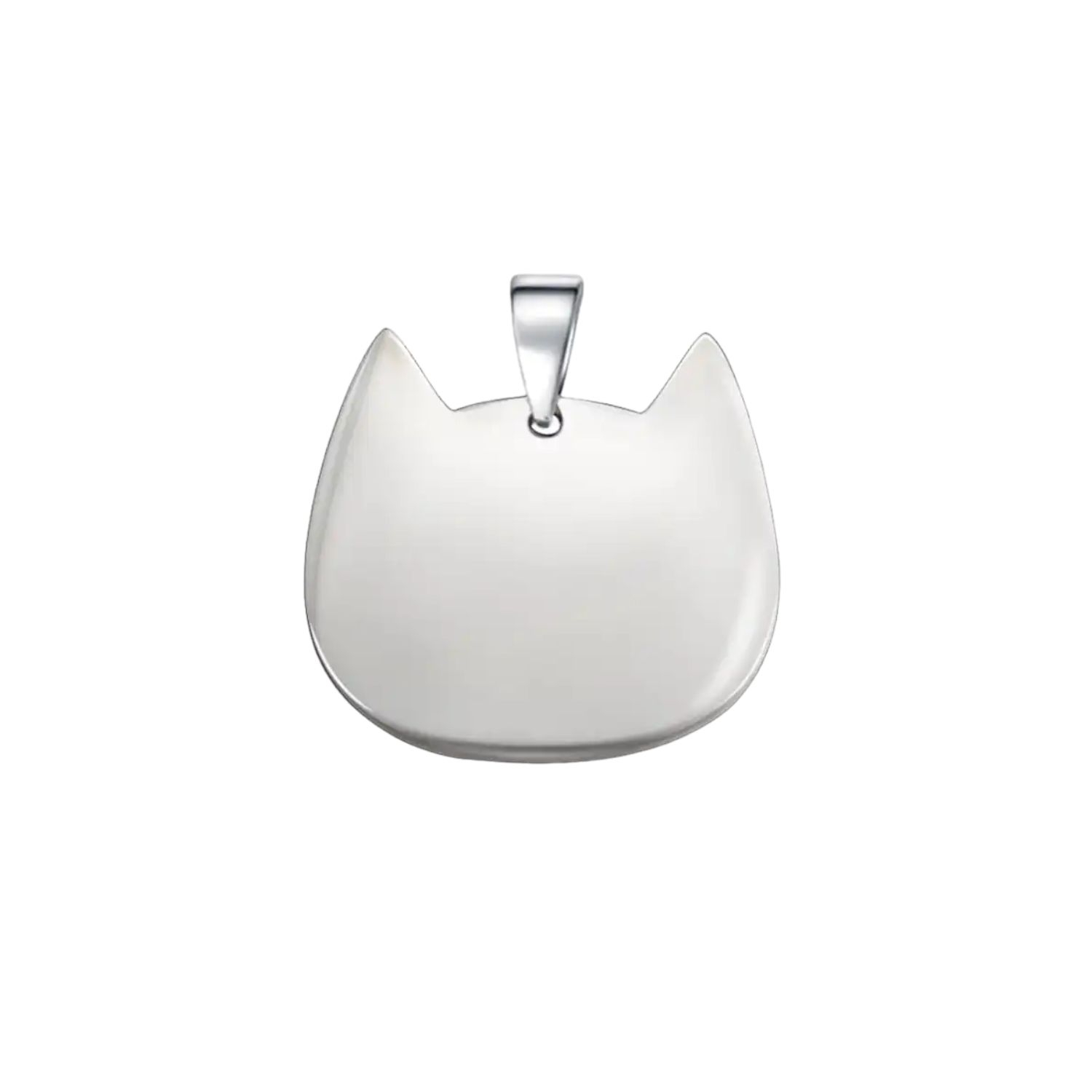 Silver Cat Shaped Stainless Steel Pet Tag 2