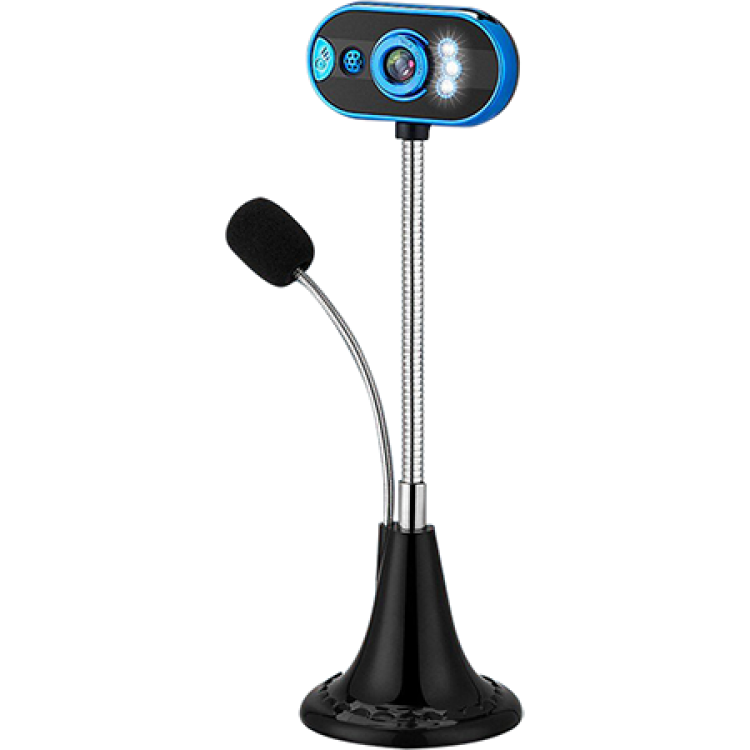 USB Webcam with Microphone & LED Light on Flexible Gooseneck for Streaming & Video Calls 1