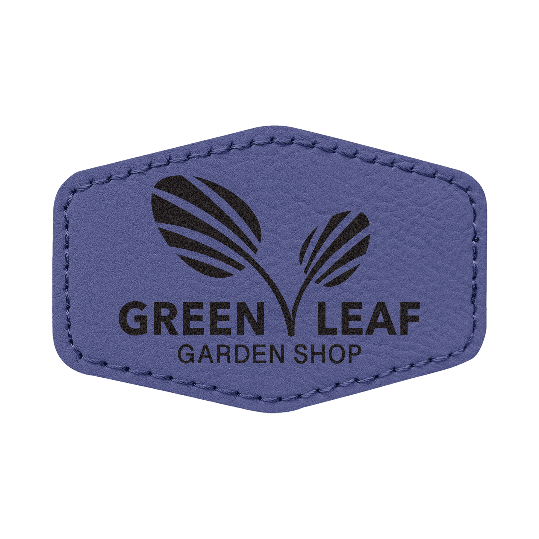 3" x 2" Leatherette Hexagon Patch with Adhesive 25