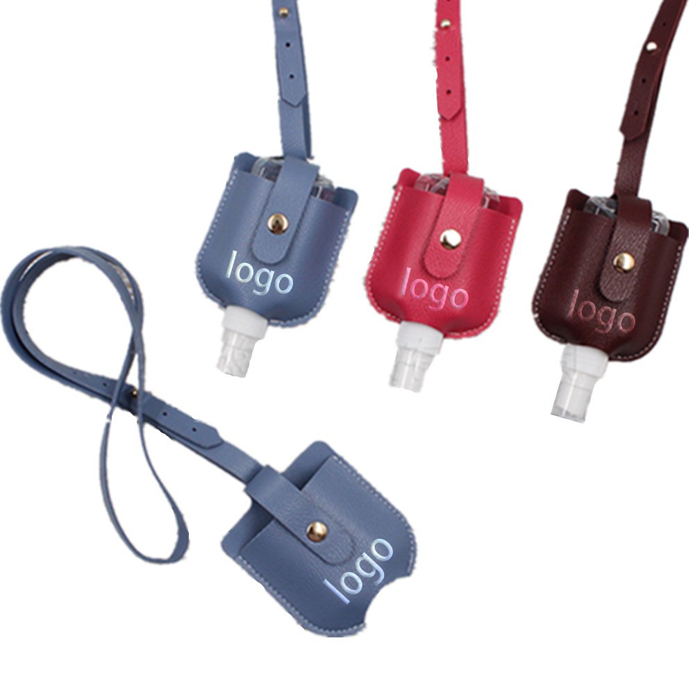 Leather Sanitizer Holder w/Lanyard 4