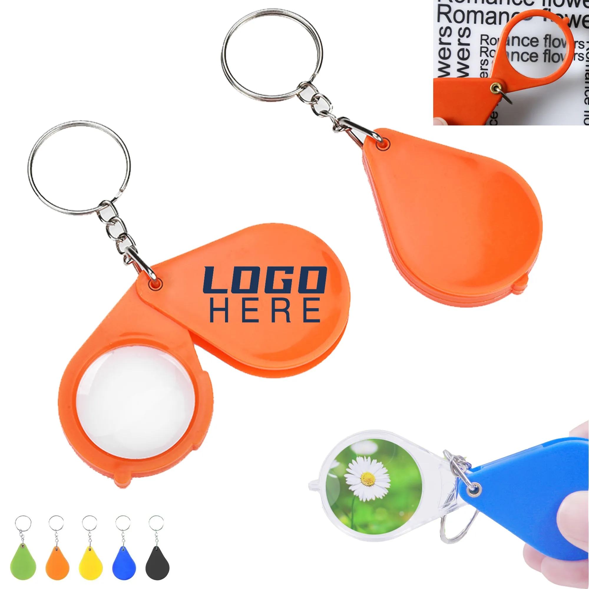 10x Magnifier Folding Glass With Keychain