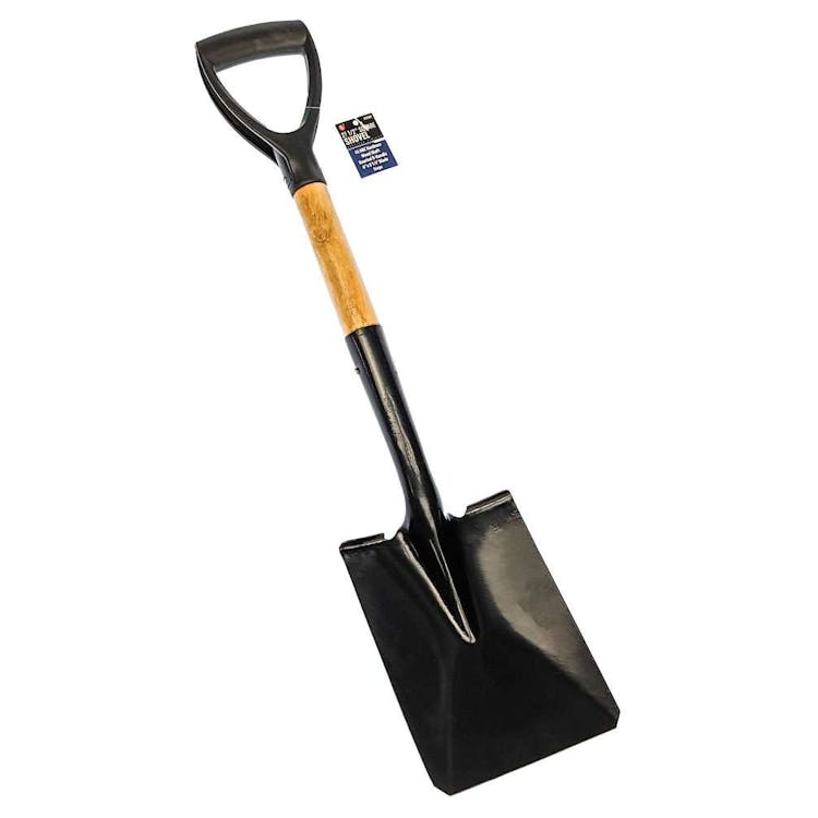 Knurled D-Handle Square Shovel with Wood Handle - 27.5" 1