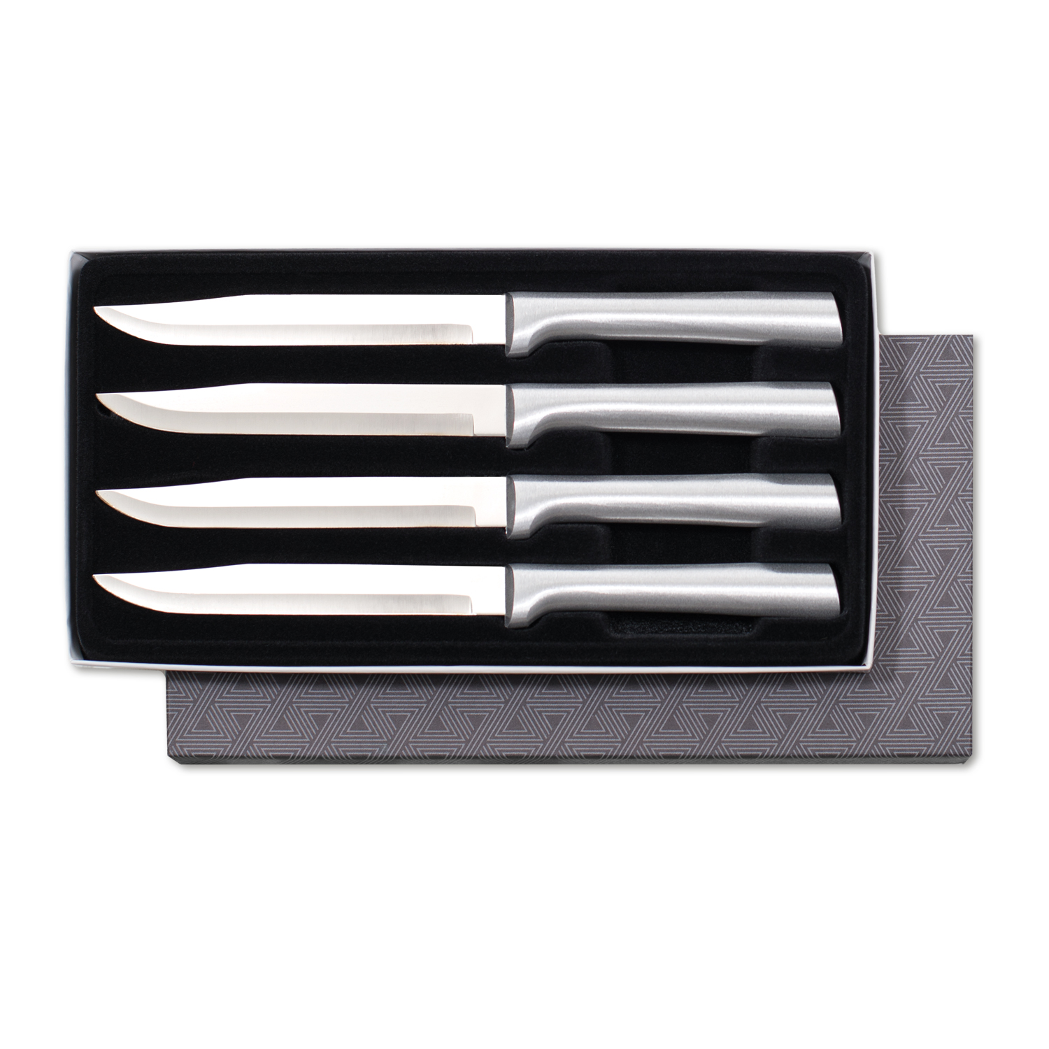 Four Utility/Steak Knives Gift Set w/ Silver Handle 3