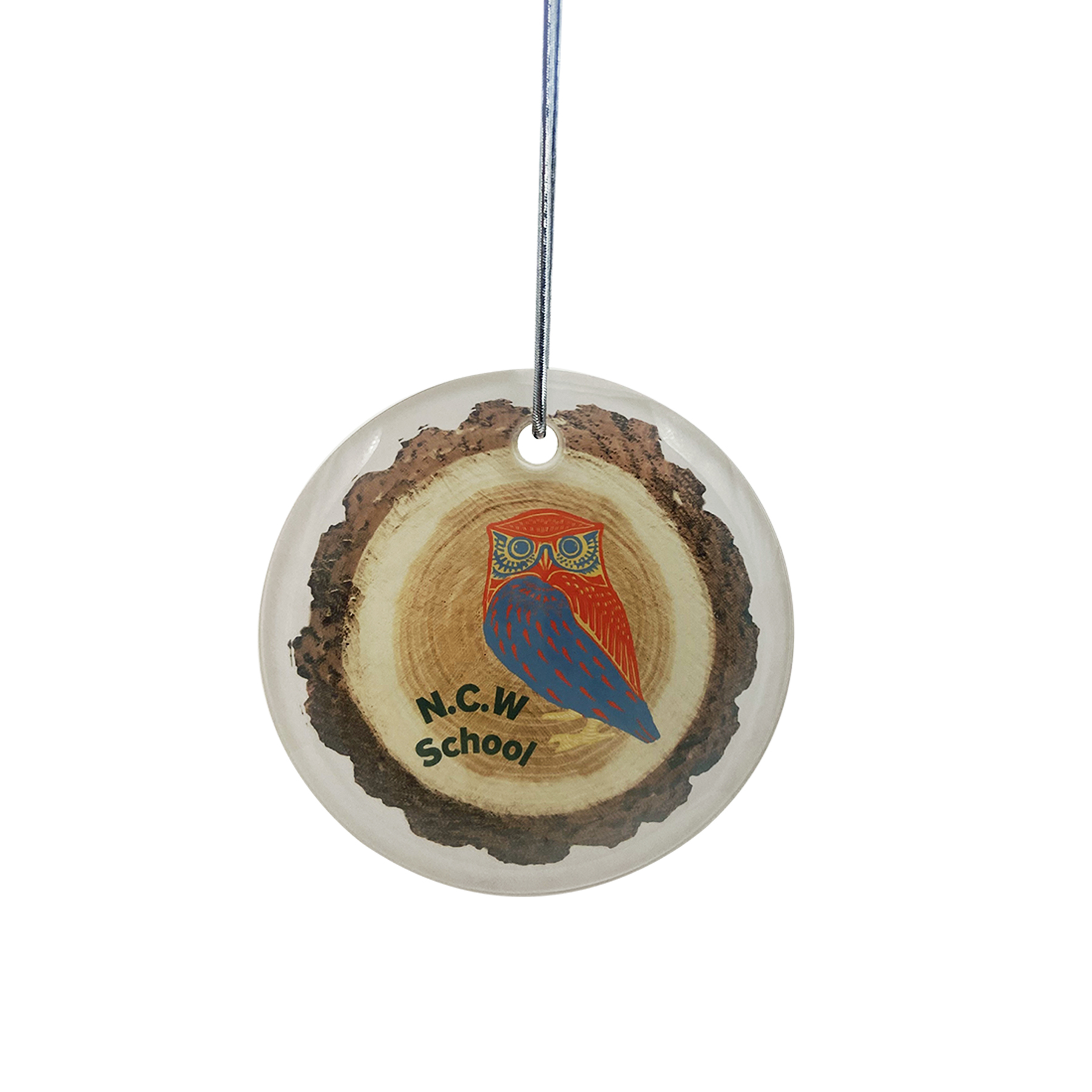 Gift Box 3" Round White Glass Ornament 6
