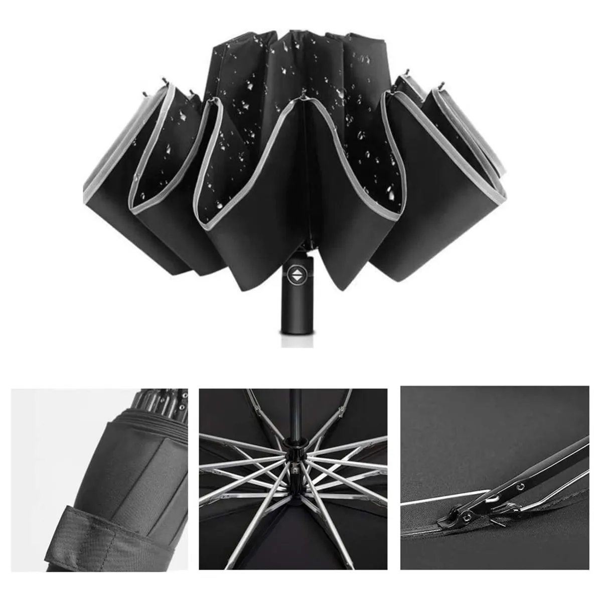 Portable Folding Luminous Strip Inverted Umbrella 3