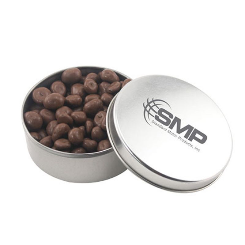 Round Tin with Chocolate Raisins 1