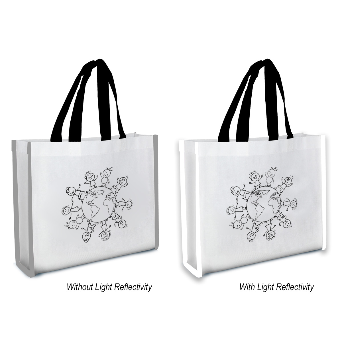 Reflective Non-Woven Coloring Tote Bag With Crayons 2