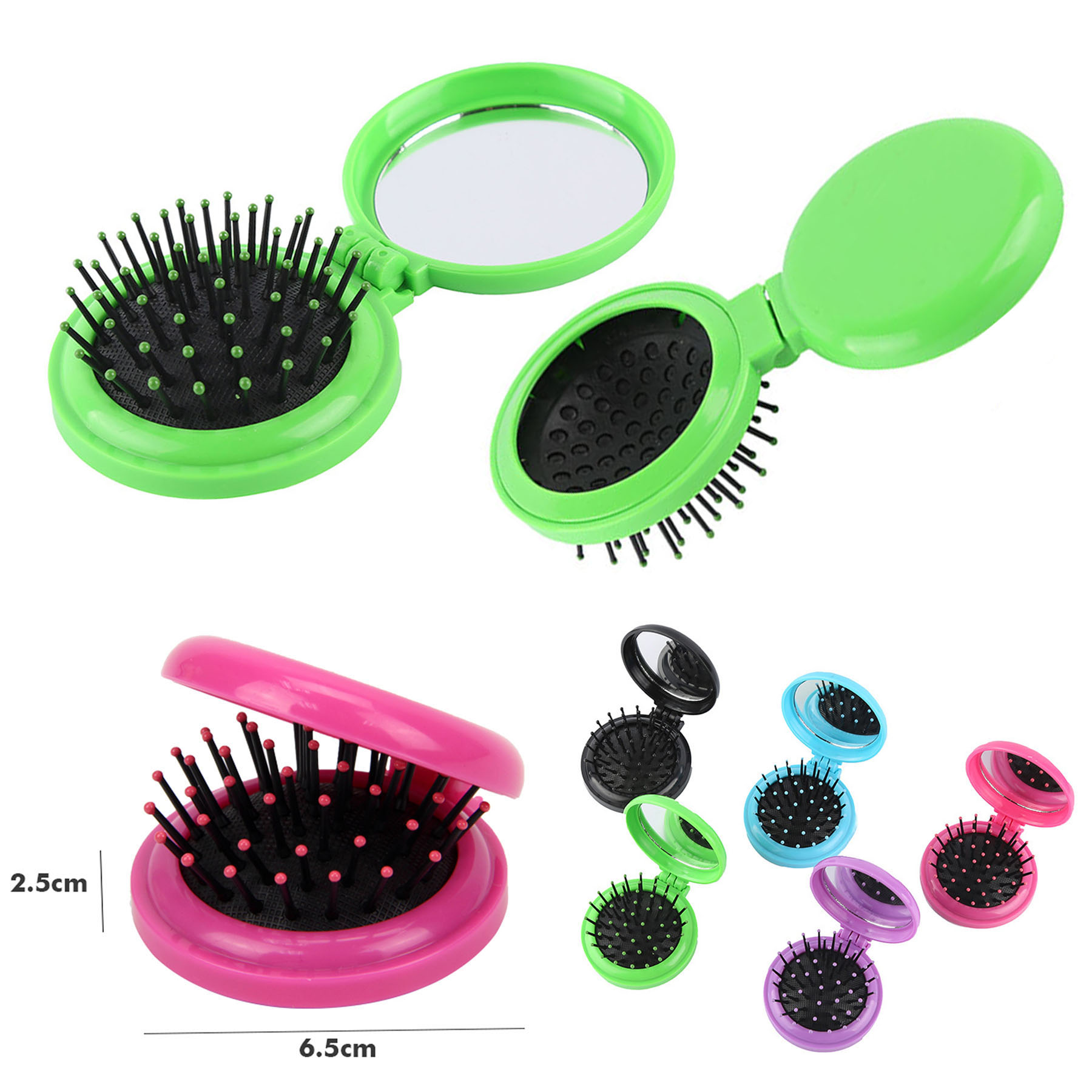 Folding Mini Pocket Hair Comb With Mirror 1