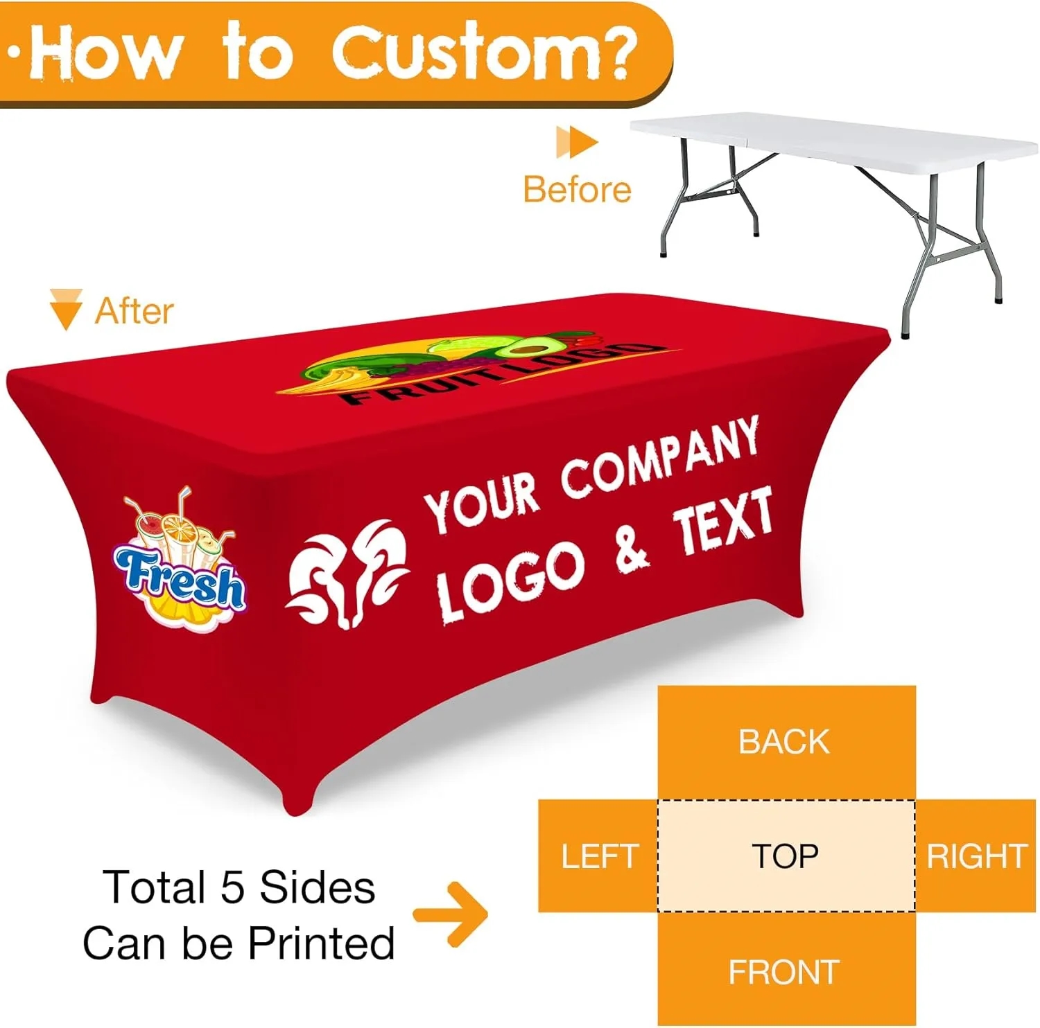 6' Sublimation Stretch Table Cover 2