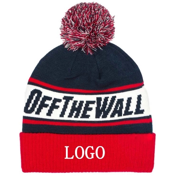 Custom Knitted Pom Jacquard Beanie 9