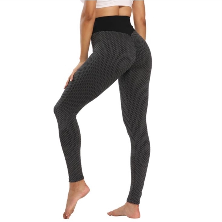 High Waist Honeycomb jacquard yoga pants 7