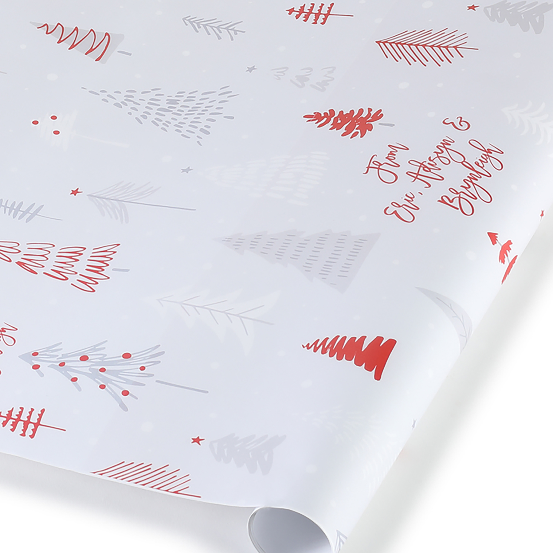 Festive Forest Personalized Wrapping Paper Roll 2